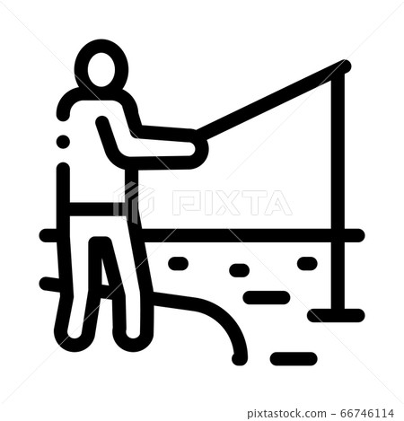 fisherman fishing icon vector outline illustration fisherman fishing icon vector outline illustration 66746114