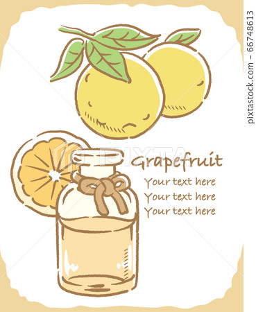 一瓶葡萄柚和精油的插圖素材 66748613