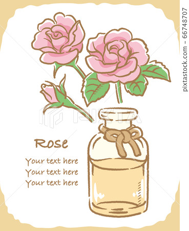 Rose and essential oil bottle illustration material 66748707