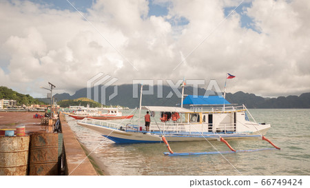 Coron bay with and pier. Sulu Sea. Palawan. Philippines. Busuanga island. Coron bay with and pier. Sulu Sea. Palawan. Philippines. Busuanga island. 66749424