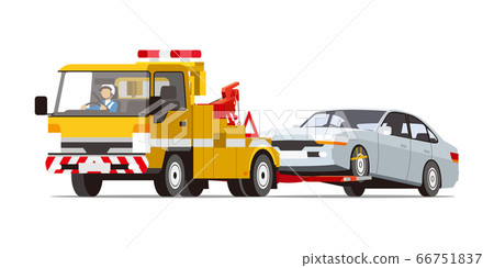 標題： 拖車牽引一輛故障車輛（對角線向前） 66751837