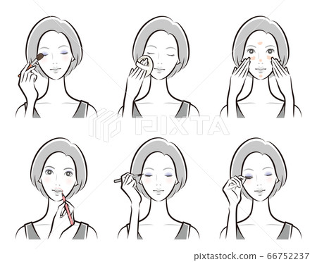 Illustration of a woman doing makeup Illustration of a woman doing makeup 66752237