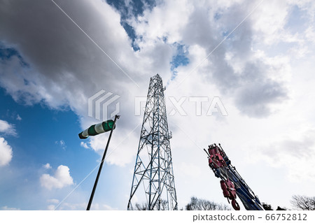 Steel tower radio tower under construction 66752812