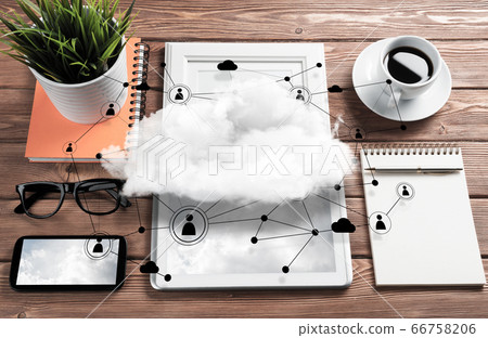 Social communication and global networking concept 66758206