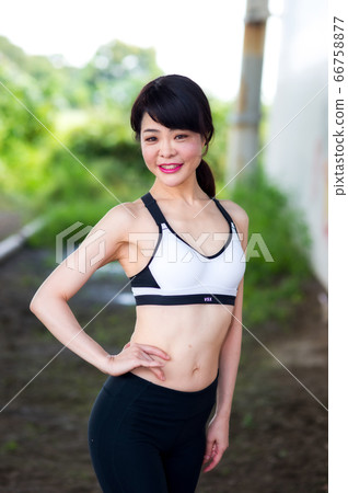 Middle age woman outdoor portrait Middle age woman outdoor portrait 66758877