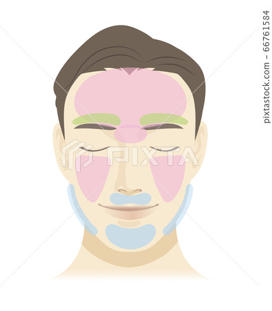 Male face hair loss part illustration set 66761584