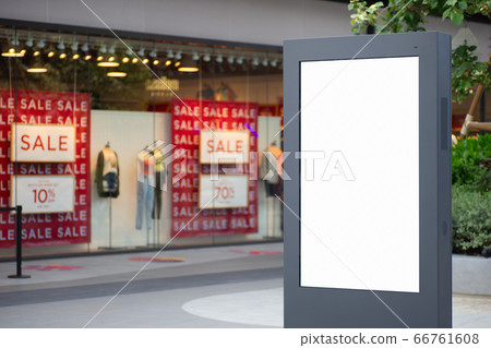 Blank white screen city sale advertisement 66761608