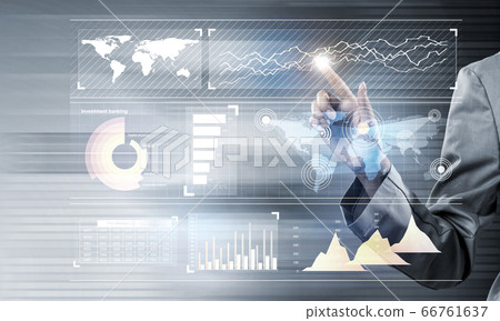 Businesswoman using modern technologies Businesswoman using modern technologies 66761637