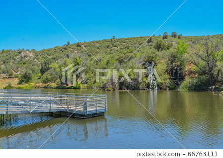View of Fain Lake in Prescott Valley, Yavapai County, Arizona USA 66763111