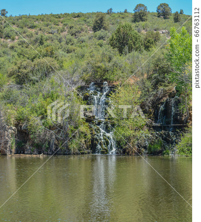 View of Fain Lake in Prescott Valley, Yavapai County, Arizona USA 66763112