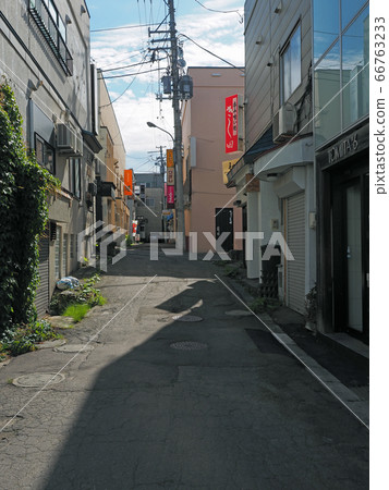 Scenery of the city Ladder street, Otaru, Hokkaido 66763233