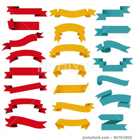 Colorful Retro Red Web Ribbon Set 66763808