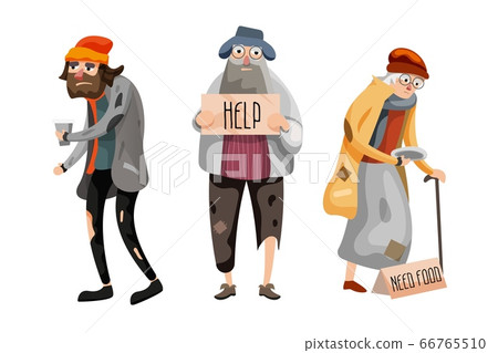 Beggar sleep on bench isolated on white background Beggar sleep on bench isolated on white background 66765510