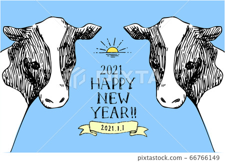 Fashionable hand drawn New Year's card 2 Fashionable hand drawn New Year's card 2 66766149