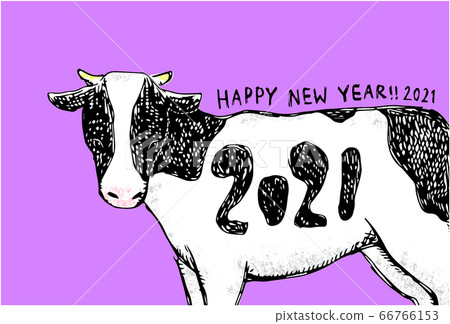 Fashionable hand drawn New Year's card 2 Fashionable hand drawn New Year's card 2 66766153