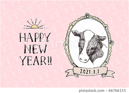 時尚手繪新年賀卡1 時尚手繪新年賀卡1 66766155