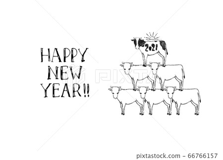時尚手繪新年賀卡 66766157