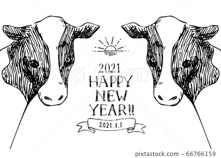 時尚手繪新年賀卡 66766159