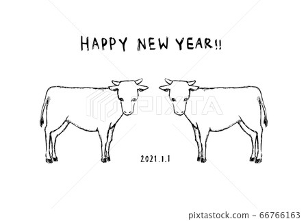 Fashionable hand drawn new year card Fashionable hand drawn new year card 66766163