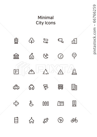 Minimalist city icon Minimalist city icon 66766259