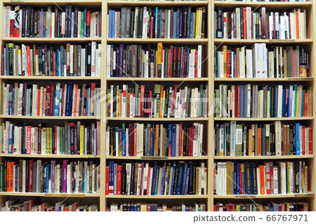 Bookshelf in library Bookshelf in library 66767971