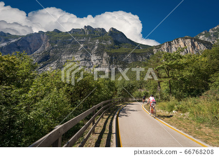 Bicycle Lane in Sarca Valley - Trentino Alto Adige Italy Bicycle Lane in Sarca Valley - Trentino Alto Adige Italy 66768208