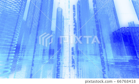Hologram Town Building Digital World Hologram Town Building Digital World 66768418