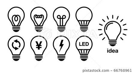 Bulb electric LED energy saving vector icon illustration set 66768961