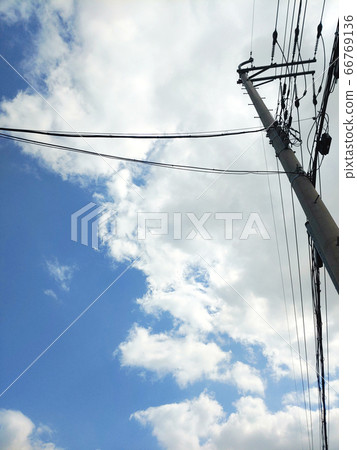 Sky, clouds, power pole Sky, clouds, power pole 66769136
