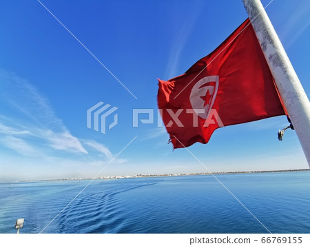 Xingyue flag waving at sea Xingyue flag waving at sea 66769155