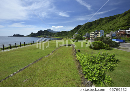 八斗子,海岸風景,海岸山脈,屋,草地 66769382