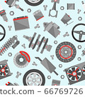 Auto spare parts seamless pattern. Car repair icon background in flat style texture 66769726