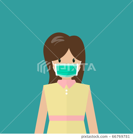Woman wearing medical mask 66769781
