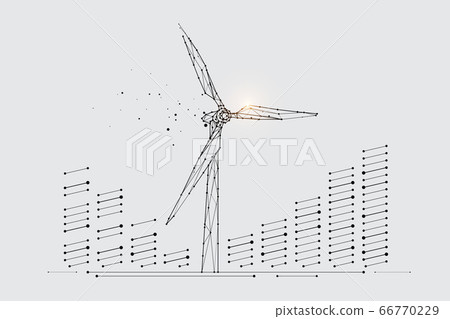 The particles, geometric art, line, and the dot of 66770229