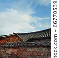 Roof tile house, stone wall, roof, hanok 66770539