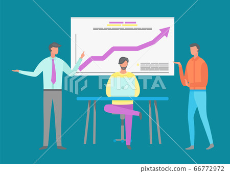 People Gathered on Conference Whiteboard with Data People Gathered on Conference Whiteboard with Data 66772972