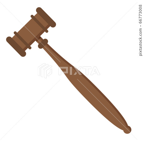 Gavel of Judge, Auction Wooden Hammer Icon Vector 66773008