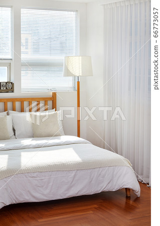 One room with a bed and curtains that let in sunlight, One room with a bed and curtains that let in sunlight, 66773057