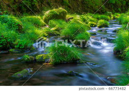 The flow of Mototaki Fushiryo and Mototaki River in early summer Nikaho City, Akita Prefecture The flow of Mototaki Fushiryo and Mototaki River in early summer Nikaho City, Akita Prefecture 66773482