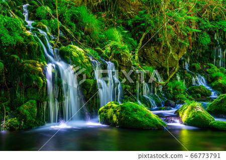 The flow of Mototaki Fushiryo and Mototaki River in early summer Nikaho City, Akita Prefecture The flow of Mototaki Fushiryo and Mototaki River in early summer Nikaho City, Akita Prefecture 66773791