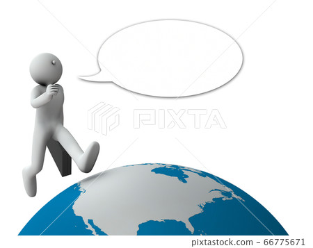 活躍的推銷員，周遊世界。 3D渲染 66775671