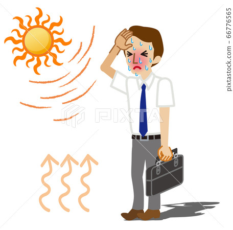 Businessman suffering from heat stroke 66776565