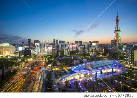 愛知縣名古屋市容綠洲21電視塔夜景 愛知縣名古屋市容綠洲21電視塔夜景 66778935