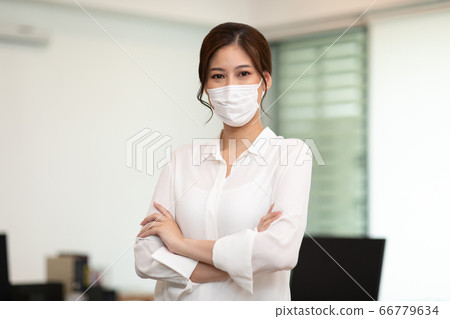 Asian business women leader wearing mask protection virus standing smile cross arm and confidence at Co-Working space Due Covid-19 Flu Pandemic,Health care and Business Startup Concept Asian business women leader wearing mask protection virus standing smile cross arm and confidence at Co-Working space Due Covid-19 Flu Pandemic,Health care and Business Startup Concept 66779634