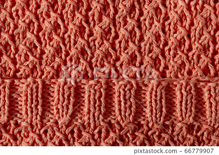 Texture of knitted pink horizontal crocheted Texture of knitted pink horizontal crocheted 66779907
