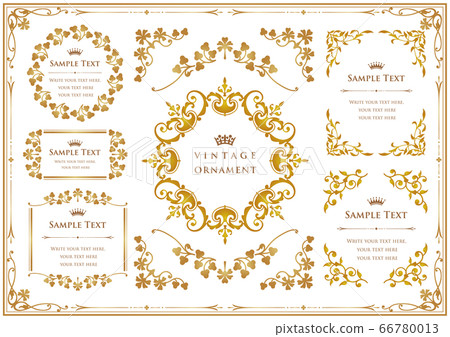 Vintage ornament frame set 66780013