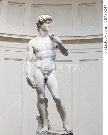 David is a masterpiece of Renaissance sculpture created in marble between 1501 and 1504 by the Italian artist Michelangelo David is a masterpiece of Renaissance sculpture created in marble between 1501 and 1504 by the Italian artist Michelangelo 66780244