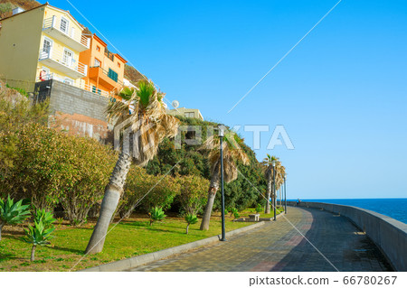 Couple empty promanade Madeira island Couple empty promanade Madeira island 66780267