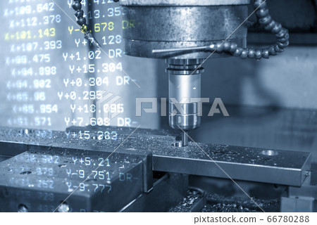 The abstract scene of CNC milling machine. The abstract scene of CNC milling machine. 66780288