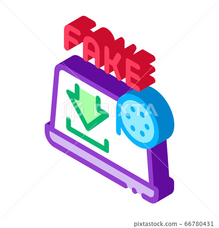 downloading fake video isometric icon vector illustration downloading fake video isometric icon vector illustration 66780431